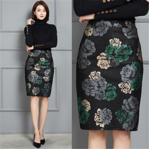 

2021 new fashion genuine real sheep leather skirt k22, Black
