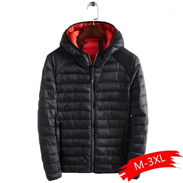 

new 2019 winter ultralight mens cotton parkas lightweight overcoats casual classic coats for male plus size s-xxxl1, Black