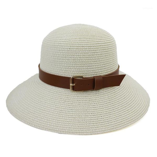 

wide brim hats summer hat women panama straw sun beach uv protection belt breathable holiday outdoor accessory1, Blue;gray
