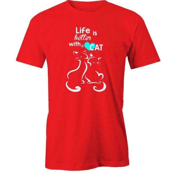

life is better with a cat t-shirt animal cats 2020 men's t-shirt size s-xxl custom graphic tees tee shirt sport hooded sweatshirt hoodi