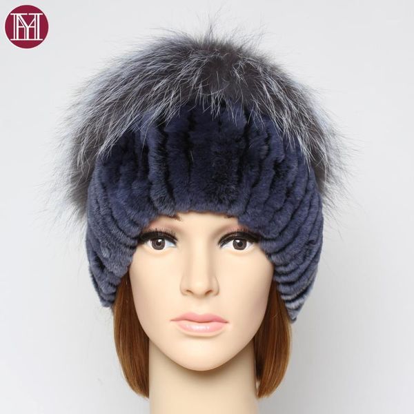 

2020 new women winter warm genuine real rex fur hat and mushroom silver fur caps brand fashion rex hats1, Blue;gray