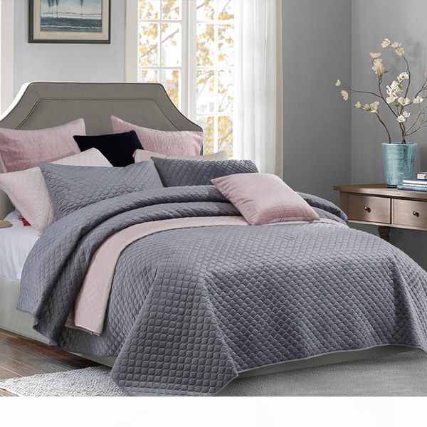 

phf beauty bed covers and bedspreads velvet bedding set luxury 3 pcs soft lightweight bed linen  king size grey pink silver