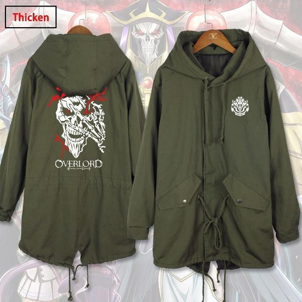 

2021 new casual men anime overlord albedo ainz ooal long coat hoodie cosplay trench jacket sweatshirt thicken overcoat aya7, Black