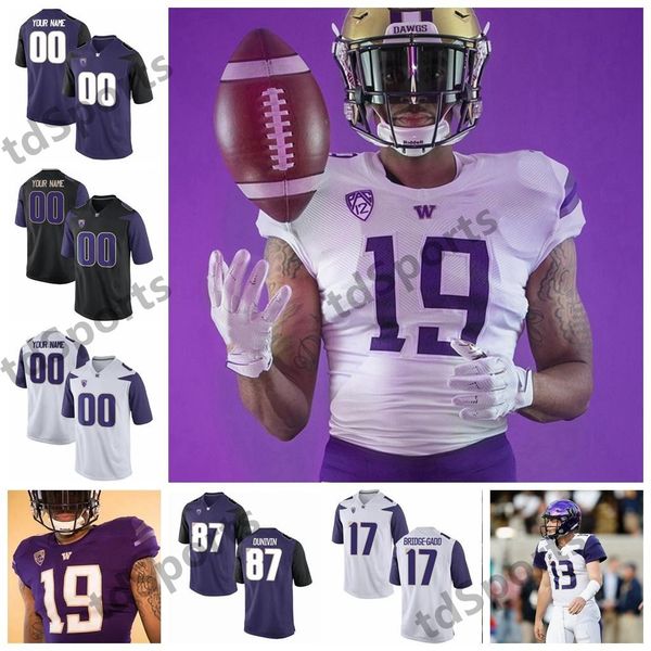 

washington huskies college football jerseys mens jake browning jersey desmond trufant marcus peters vita vea byron murphy jr custom stitched, Black