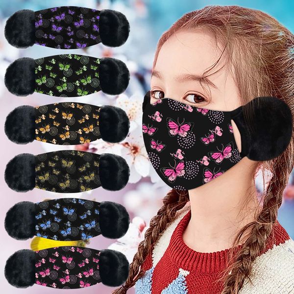 

дети зима теплая маска ткань моющийся для ребенка оголовье бандана masque en tissu lavable налейте enfant mascarillas mascherine sqclyz, Black