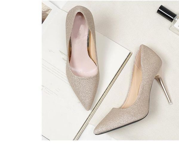 

2020 spring and autumn with new style fashion high heel fine heel pointed end women's shoes, Black
