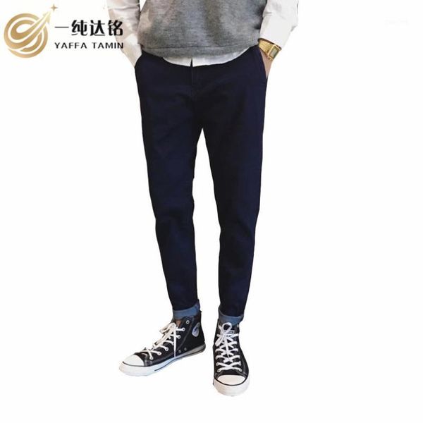 

solid jeans men pants black gray blue casual denim pants men slim scratched long trousers cotton 2020 winter jeans male1