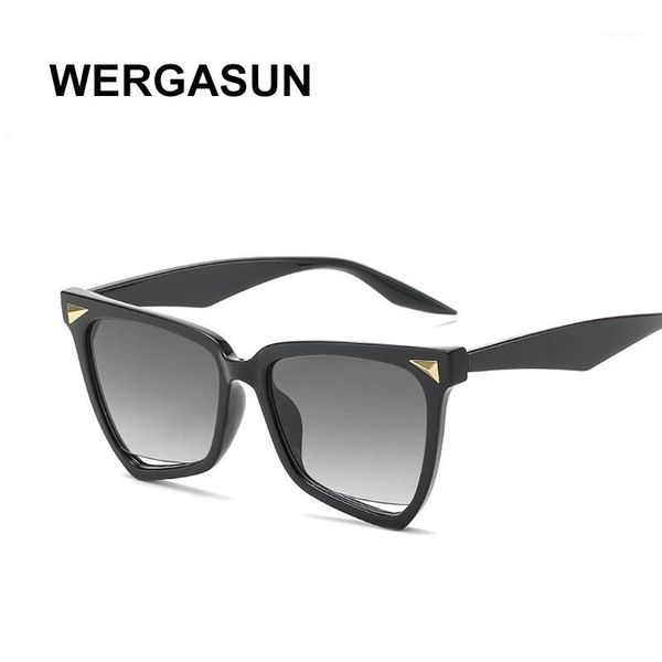 

wergasun cat eye sunglasses women retro sunglasses women square glasses women/men luxury1, White;black