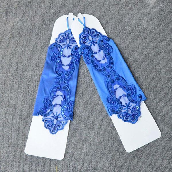 

12 colors flower girl gloves wedding dress accessories white pink children long gloves fingerless bead sequins kids lace gloves h qyltkz