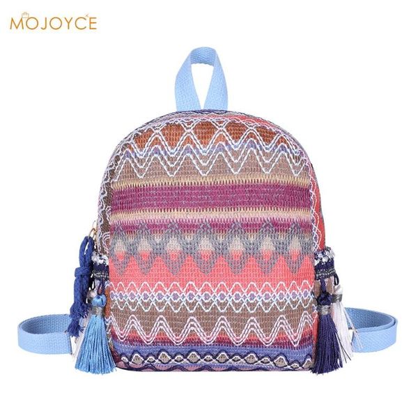 

women tassel backpack female casual bohemian boho ethnic travel knapsack ladies small casual bagpacks