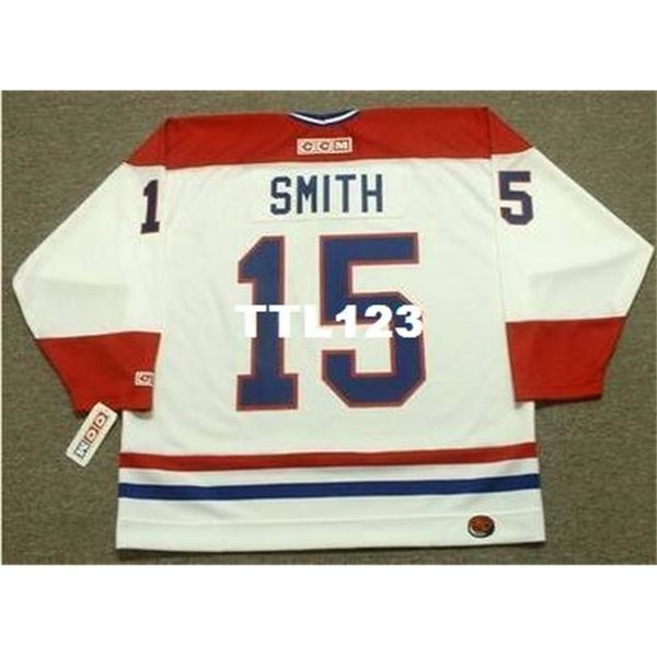 

740s #15 bobby smith montreal canadiens 1986 ccm home hockey jersey or custom any name or number retro jersey, Black