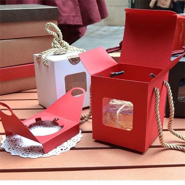 

fashion kraft paper gift box window packing candy case lady women delicate square mini container antique style new arrival 0 72mz f2
