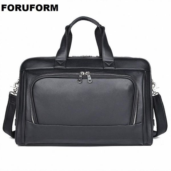 

men's genuine leather briefcase 17 inch big real leather laptote bag cow business bag double layer messenger