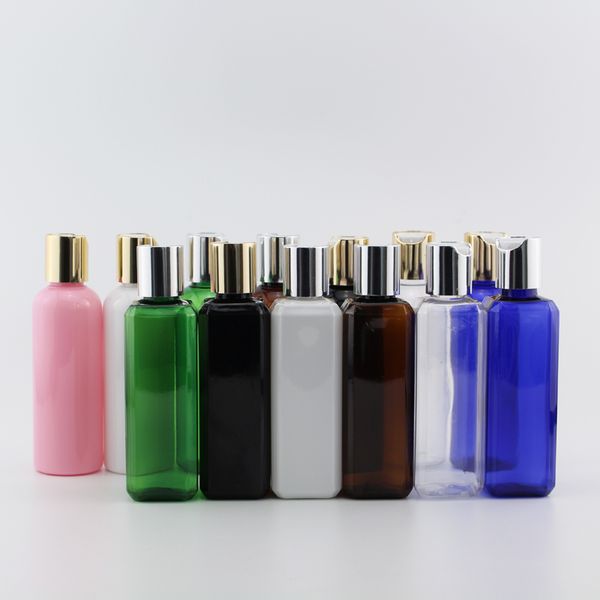50 bottiglie di plastica vuote da 100 ml con tappo a pressione in argento dorato formato da viaggio bottiglia di shampoo cosmetico strumenti per la cura della pelle personale