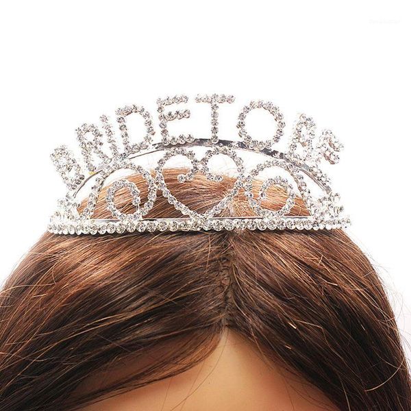 

party hats glitter bride to be crown for girl hen bachelorette wedding bridal shower supplies rhinestone tiara hair accessories1