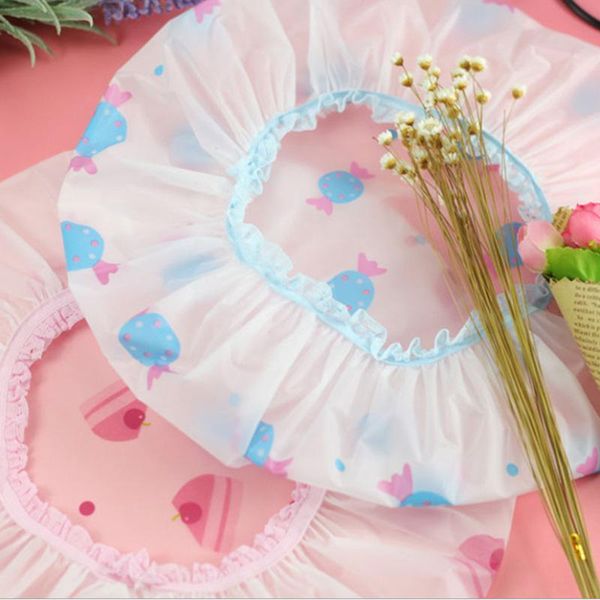 

shower cap thicken elastic bath hat bathing cap for women hair salon dot waterproof bathroom products bathroom accessories h wmtwvv