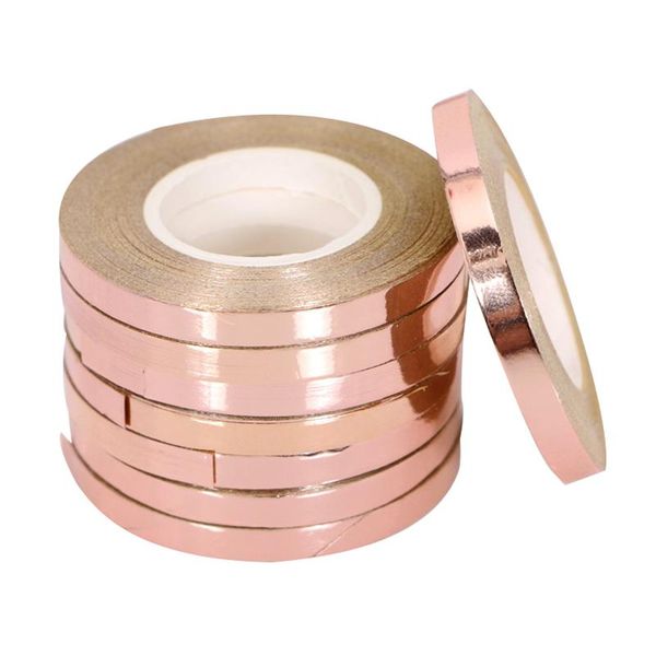 

party decoration 6pcs 5mmx10m rose gold satin ribbons crafts supplies sewing balloon accessories birthday/wedding ribbon