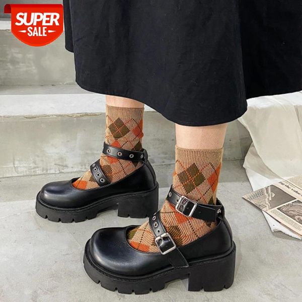

ribetrini 2021 for drop shipping girl black buckle platform marry janes shoes women pumps lolita punk leisure pumps #nz8c
