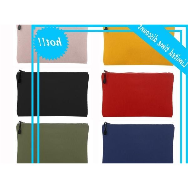 

6pcs set colorful tools bag thicken zipper kit 100% cotton canvas storage bags cosmetic make-up case