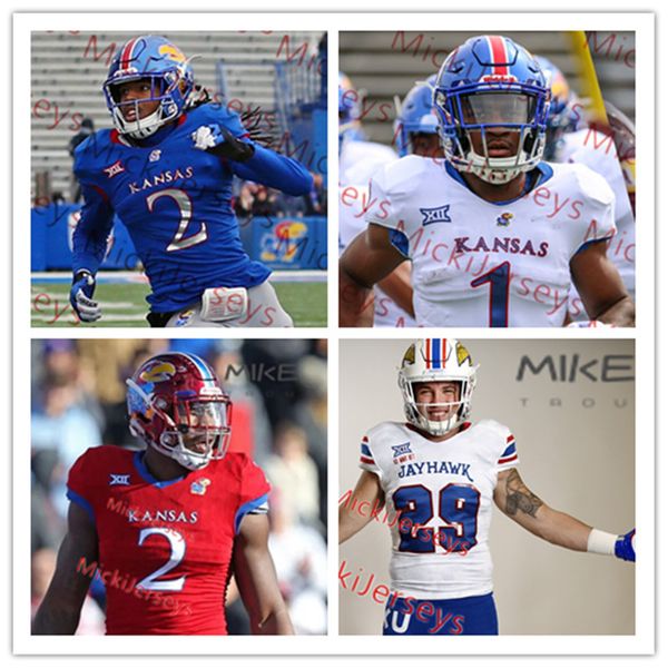 

custom kansas jayhawks football pooka williams corione harris daylon charlot miles kendrick johnquai lewis thomas macvittie kansas jersey, Black