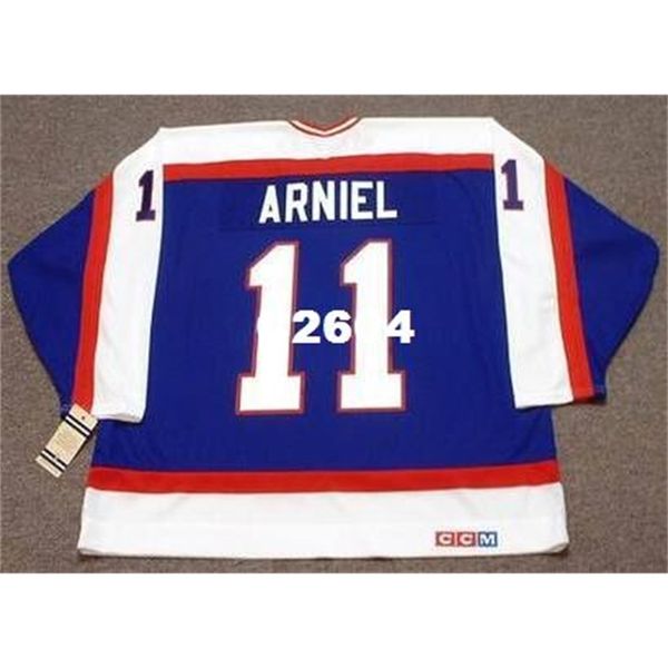 

men #11 scott arniel winnipeg jets 1984 ccm vintage retro away home hockey jersey or custom any name or number retro jersey, Black