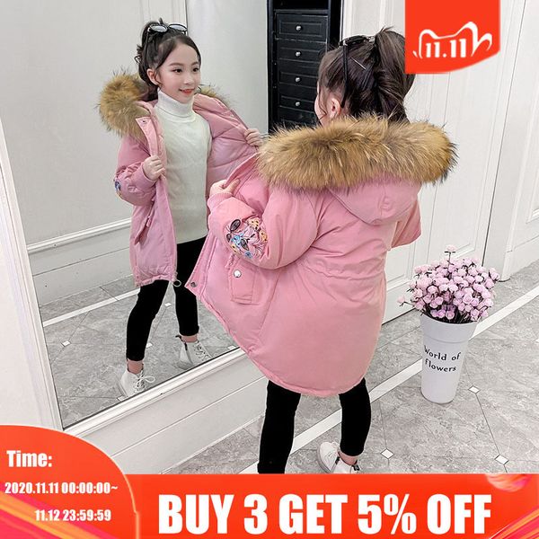 

cotton outerwear kids jacket new children winter coats clothes thick warm down jackets for girls long sleeve coat, Blue;gray