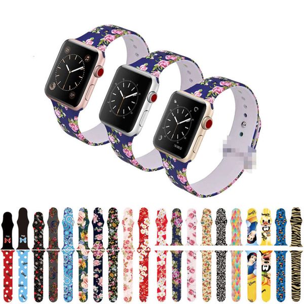 

suitable for iwatch1234 generation printing strap personalized sports silicone wri