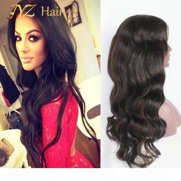 

jyz wavy wave lace front human hair wig 130% density human hair lace frontal wig 10-26 full lace human hair wigs, Black;brown