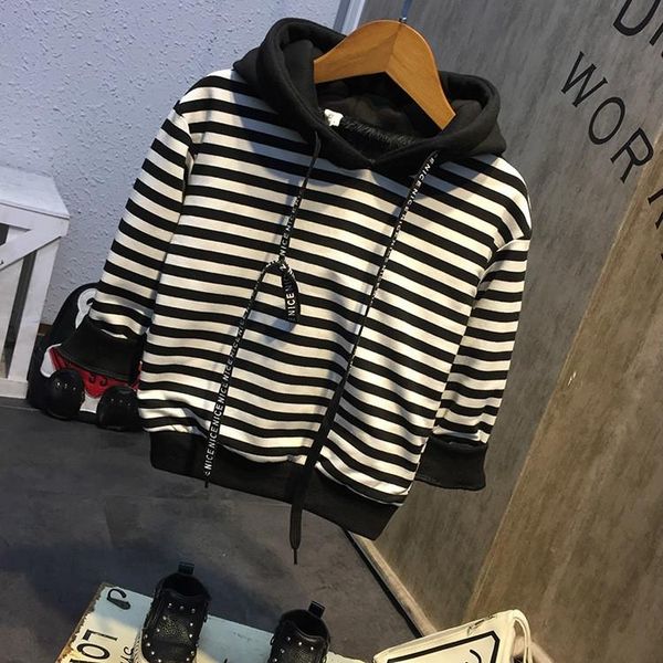 

hoodie autumn and winter cotton children clothing height9, Black;white