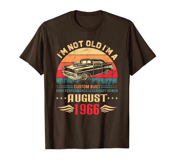 

classic august 1966 t-shirt for men women 53rd birthday gift, White;black