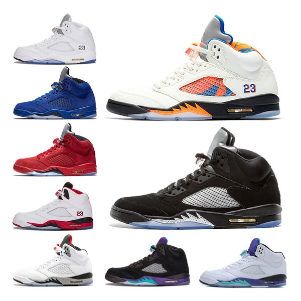 

factory outlet 5 v mens white cement men 5s shoes blue suede olympic gold og black fire red sports sneakers us8-13