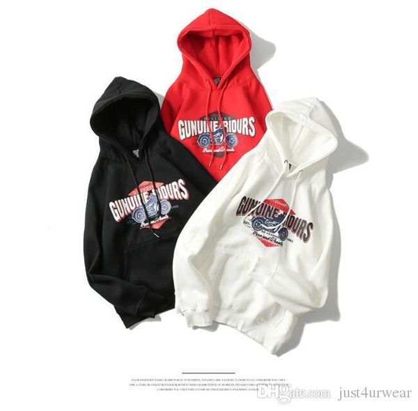 

mens high street fashion hoodies autumn winter pullover hooded sweatshirts male casual loose hip hop print hoodies mens, Black
