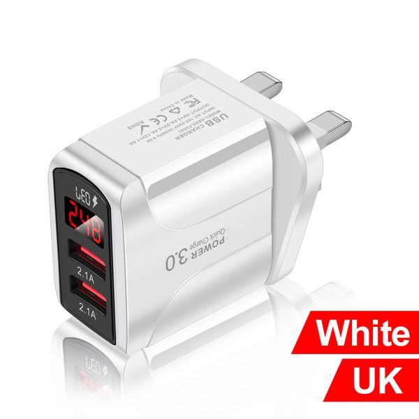 

202 new portable phone charg quick charge 3.0 usb charger led display 2 port fast charging for iphone 11 samsung xiaomi tablets charger