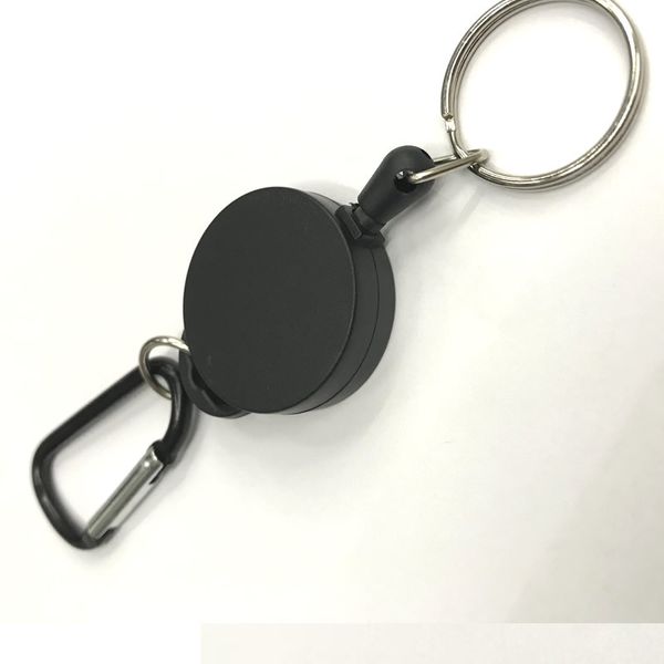 

retractable keyring extendable metal wire 60cm keychain clip pull key ring anti lost id card holder key chain 15 n2