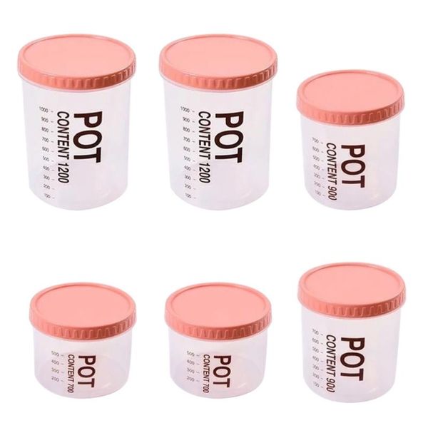 

6pcs grain storage pots sealed can kitchen cereal container for oatmeal rice