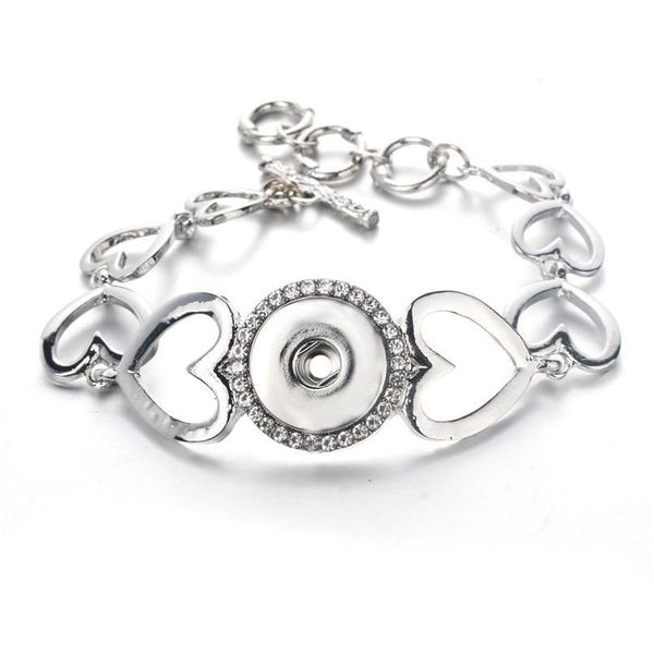 

boom life snap bracelet snap jewelry rhinestone love charms bracelets bangles fit 18mm snap buttons jewelry for wome bbytmv, Golden;silver