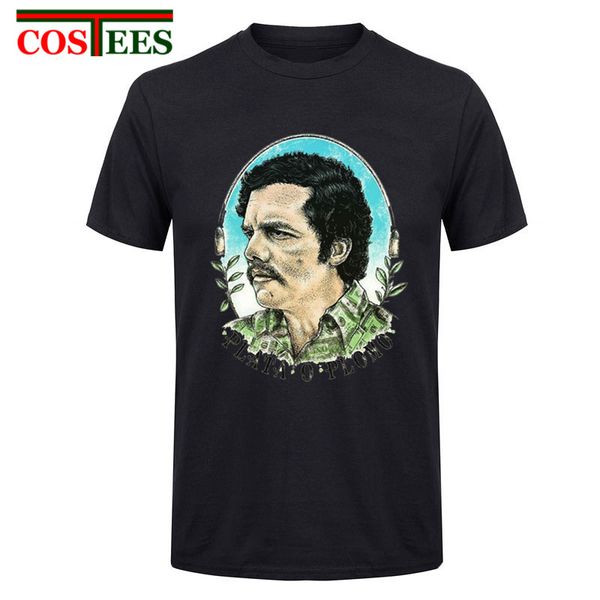 

sport funny character print cotton t shirt men brand clothes pablo funny man escobar t-shirt black white short sleeve tee hipster