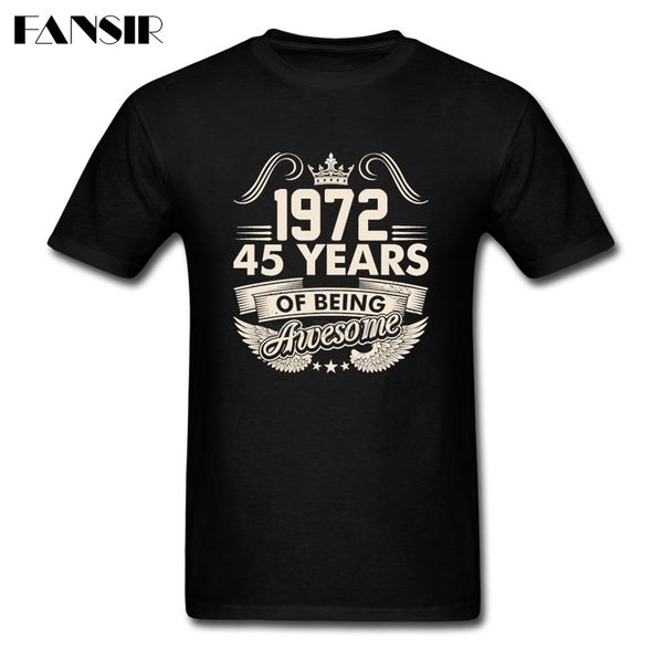 

sport 1972 year 45 years of being awesome men tshirts multi-color shirt men's short sleeve o neck big size summer tees for teenage
