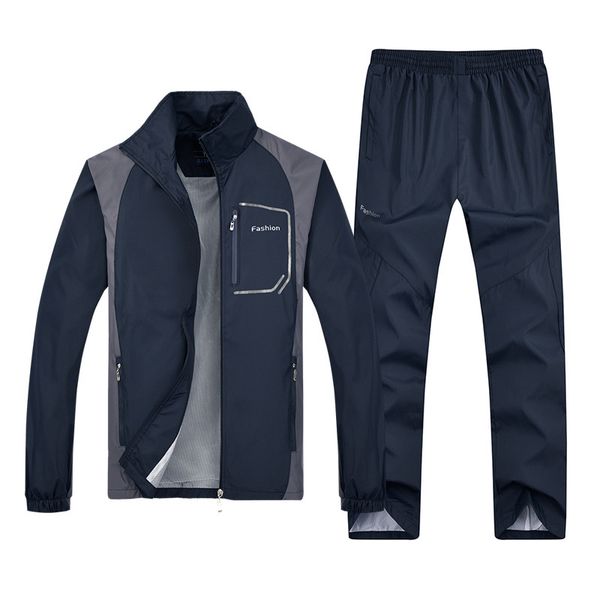 

2021 new men piece jacket+sweatpants casual warm mens autumn winter tracksuit fashion brand sporting wear male outfits suit 5xl f3mo, Gray