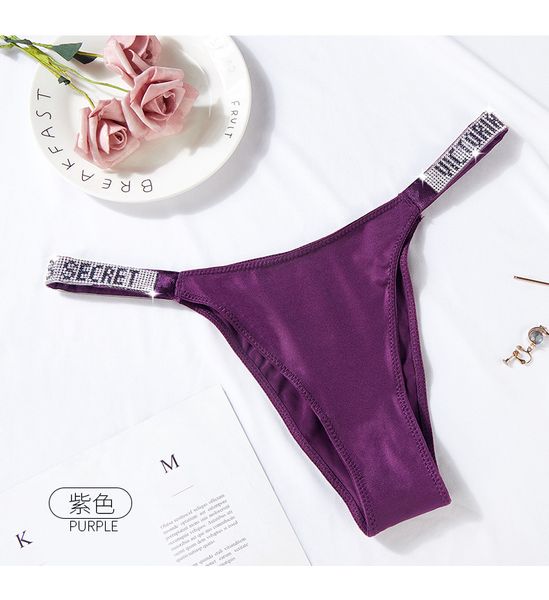 

t-back women rhinestone g-string underwear lingerie lace underpants panties for transparent soft thongs diamond knickers ghflb