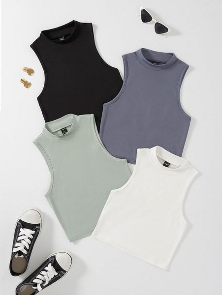 

4pcs solid tank d607#, White