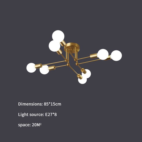 

2021 new modern led ceiling be gold head ball glass lighting lamp decoration home lamps cro3