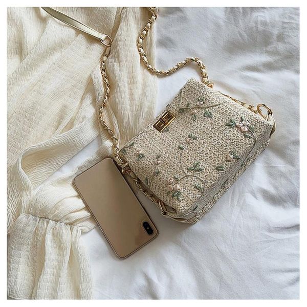 

embroidered woven straw bag white khaki small women crossbody bag