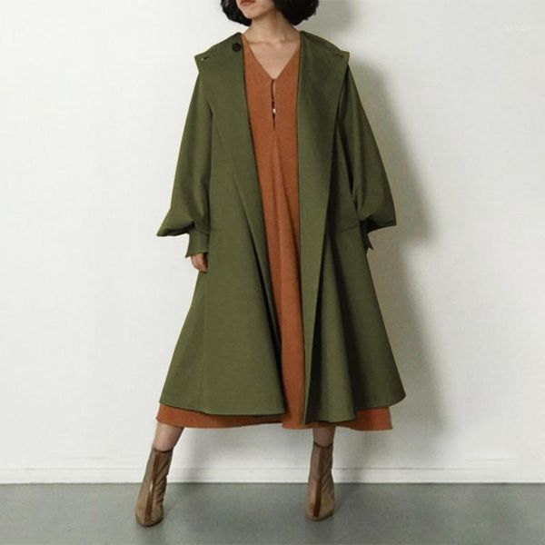 

women's autumn coats 2020 stylish casual solid blazers long sleeve outwears female fashion jackets vintage buttons coats1, Black;brown