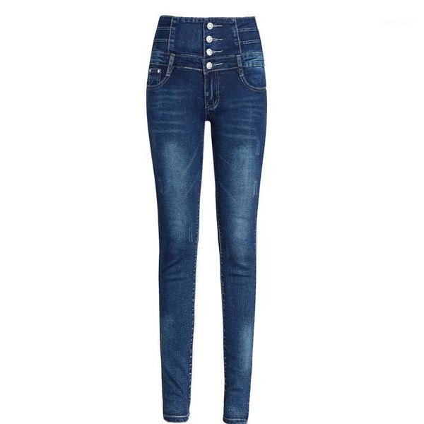 

womens skinny jeans high waist fashion slim denim long pencil pants woman jeans camisa feminina lady fat trousers plus size 361, Blue