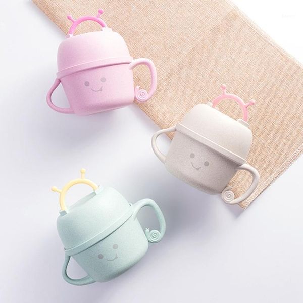 

6pcs/sets cartoon snail feeding dish baby bowl with spoon fork baby tableware kids training dishes container1