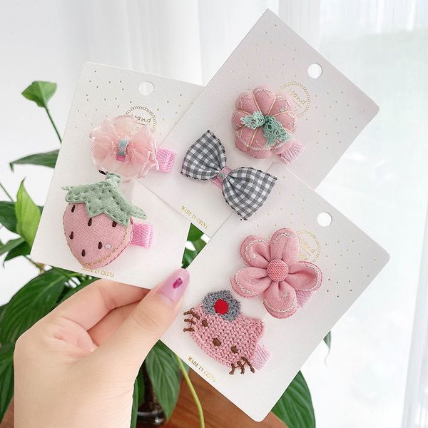 

korean infant not hurt small clip broken hair headdress children's lovely flower bow hairpin