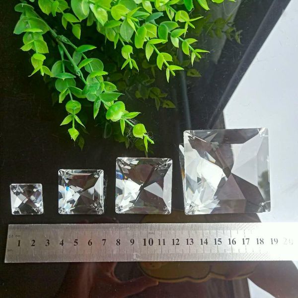 

20 30 40 60mm 4 holes square crystal pendant glass clear chandelier crystals prisms suncatcher diy hanging lamp part accessories h jlljgq