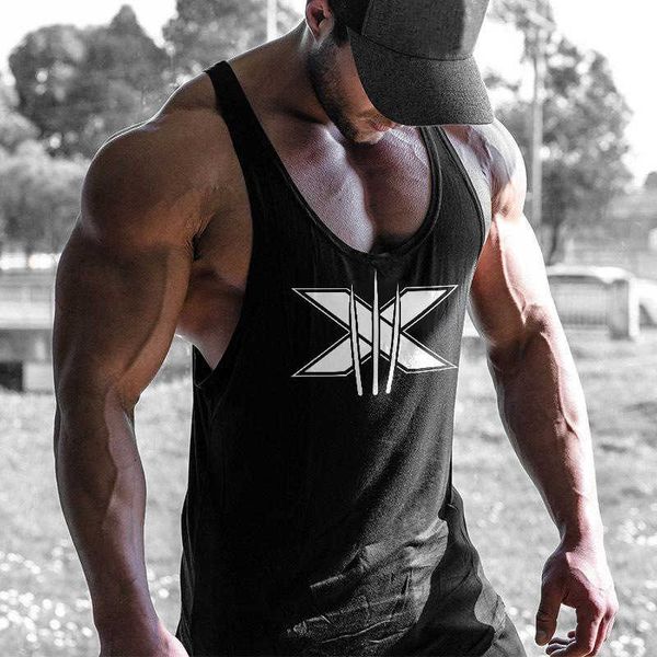 

new muscle brothers fitness vest cotton men's sports leisure sleeveless t-shirt men's summer running vest, White;black