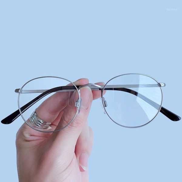 

round metal glasses frame personality college style clear lens eye glasses frames brand designer1, Black